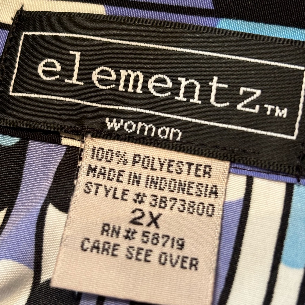 Elementz Gemetric Patterned Button Down Blouse - image 6